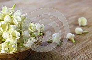 Jasmine flowers in a basket