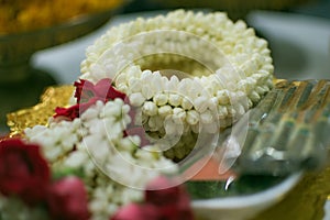 A Jasmine garland for paying respect