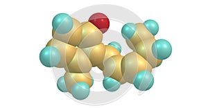 Jasmone molecular structure isolated on white