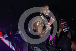 Jason Derulo Singing on Stage in a High-Energy Performance