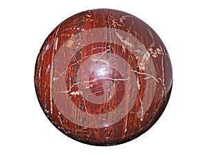 Jasper, isolated ball. An aggregate of microgranular quartz and/or chalcedony and other mineral
