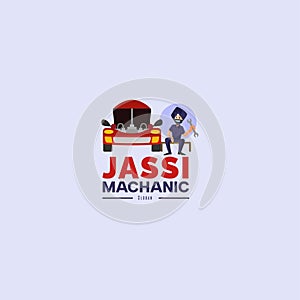 Jassi machanic vector mascot logo