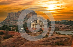 Jaswant Thada is a cenotaph located in Jodhpur, in the Indian state of Rajasthan. Jaisalmer Fort is Tilt shift lens - situated in