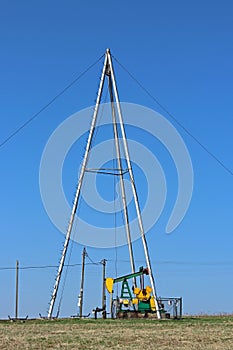 Jaszczew, Poland - april 8, 2018: Oil pump station. Tansport and distribution of oil. Technology of oil transportation system. Tra