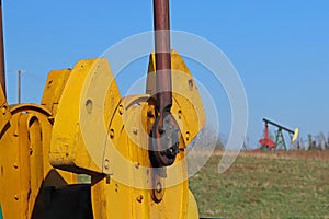 Jaszczew, Poland - april 8, 2018: Oil pump station. Tansport and distribution of oil. Technology of oil transportation system. Tra