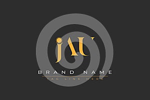 JAU abstract letter logo design
