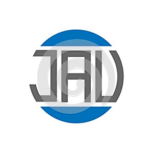 JAU letter logo design on white background. JAU creative initials circle logo concept. JAU letter design