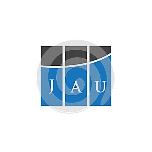 JAU letter logo design on WHITE background. JAU creative initials letter logo concept. JAU letter design