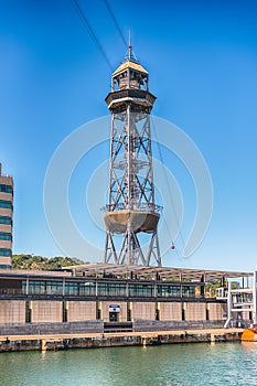 Jaume I tower, Port Vell of Barcelona, Catalonia, Spain