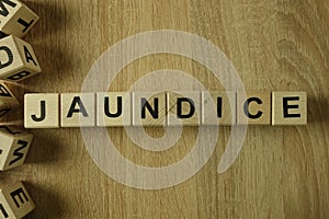 Jaundice word from wooden blocks