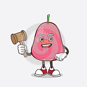 Java Apple cartoon mascot character as wise judge