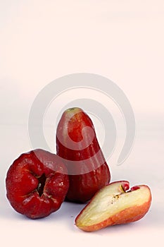 Java apples or Jambu Air (in Indonesian) isolated against white background