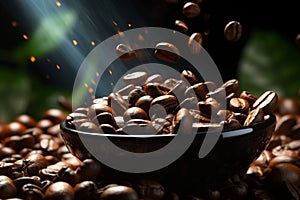 Java ballet flying coffee beans capture the dance of aromas