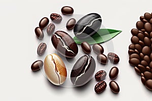 java beans. on a white background, alone