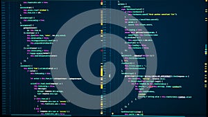 Java code of web page. Javascript programming concept. Frontend java code. Software computer programming code photo