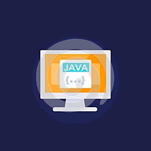 JAVA coding, programming vector icon