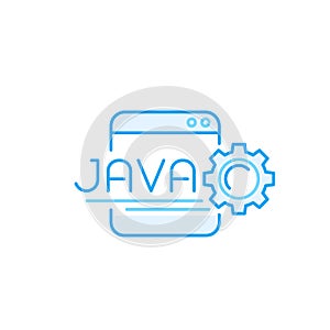 Java coding vector line icon