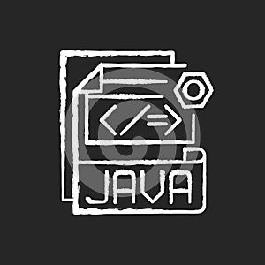 JAVA file chalk white icon on black background