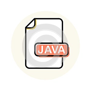 JAVA file format, extension color line icon