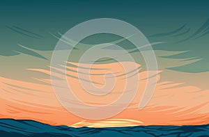 Background of mountain scenery [Vector] photo