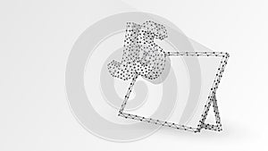 Java Script coding language sign on white tablet screen. Device, programming, developing concept. Abstract, digital, wireframe,