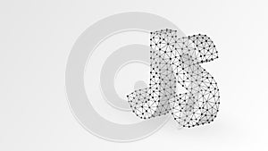 Java Script coding language text. Device, programming, developing concept. Abstract, digital, wireframe, low poly mesh, vector
