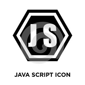 Java script icon vector isolated on white background, logo concept of Java script sign on transparent background, black filled