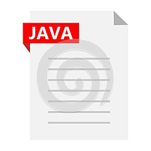 Java Source Code file icon. java extension file sign. flat style
