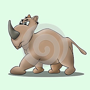 Javan rhinoceros cartoon photo