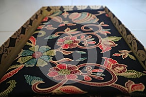 Javanese Batik pattern. Batik is an Indonesian technique of wax-resist dyeing applied to whole cloth