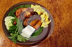 Javanese fried chicken ;Ayam  Penyet; photo