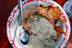 Javanese specialties, with rice contents