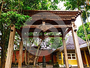 Javanese traditional carving on the door of the Sunan Kalijaga pavilion, Demak Regency