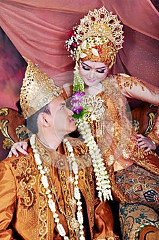 Javanesse Moslem Couple in Traditional Wedding