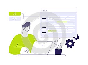 Javascript abstract concept vector illustration.