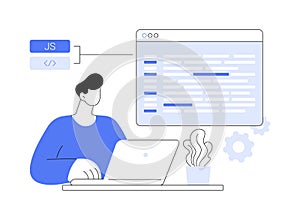 Javascript abstract concept vector illustration.