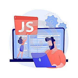 JavaScript abstract concept vector illustration.