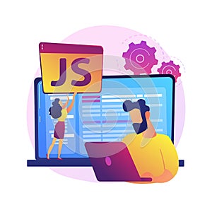 JavaScript abstract concept vector illustration.