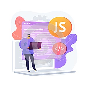JavaScript abstract concept vector illustration.