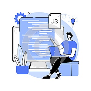 JavaScript abstract concept vector illustration.
