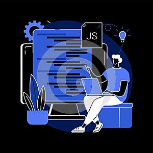 JavaScript abstract concept vector illustration.