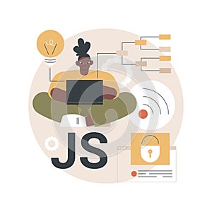 JavaScript abstract concept vector illustration.