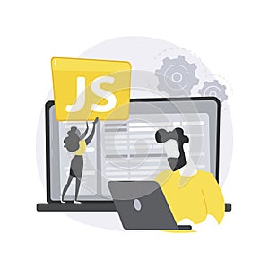 JavaScript abstract concept vector illustration.