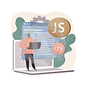 JavaScript abstract concept vector illustration.