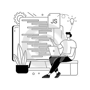 JavaScript abstract concept vector illustration.