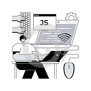 JavaScript abstract concept vector illustration.