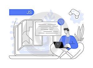JavaScript abstract concept vector illustration.