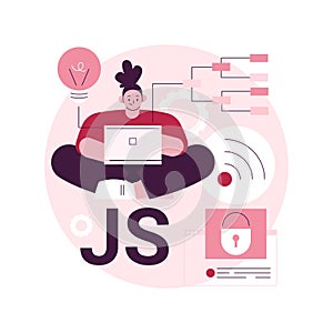 JavaScript abstract concept vector illustration.