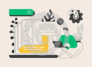 JavaScript abstract concept vector illustration.