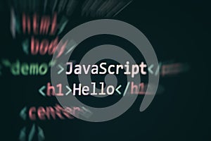 Javascript code computer language programming internet text editor components  display screen
